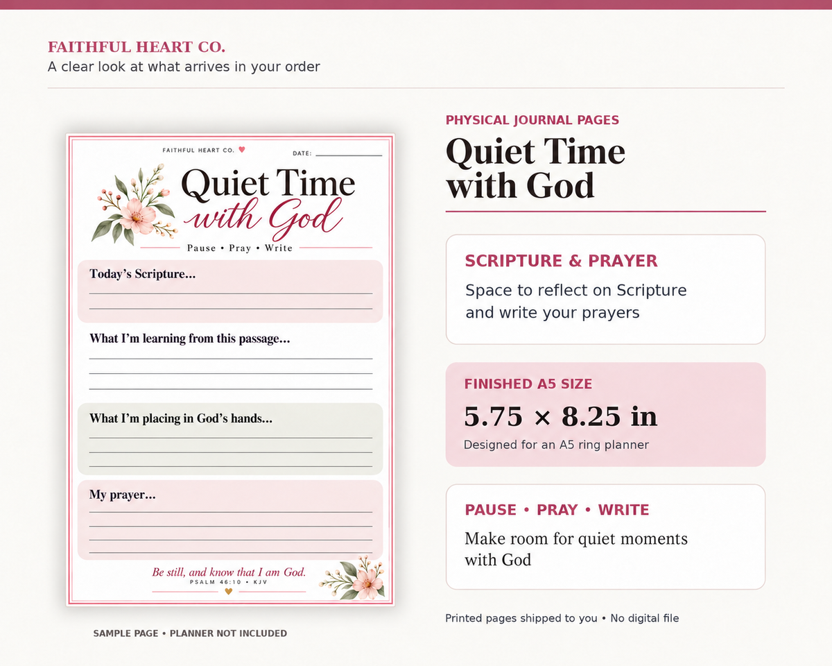 Quiet Time with God - Journal Inserts