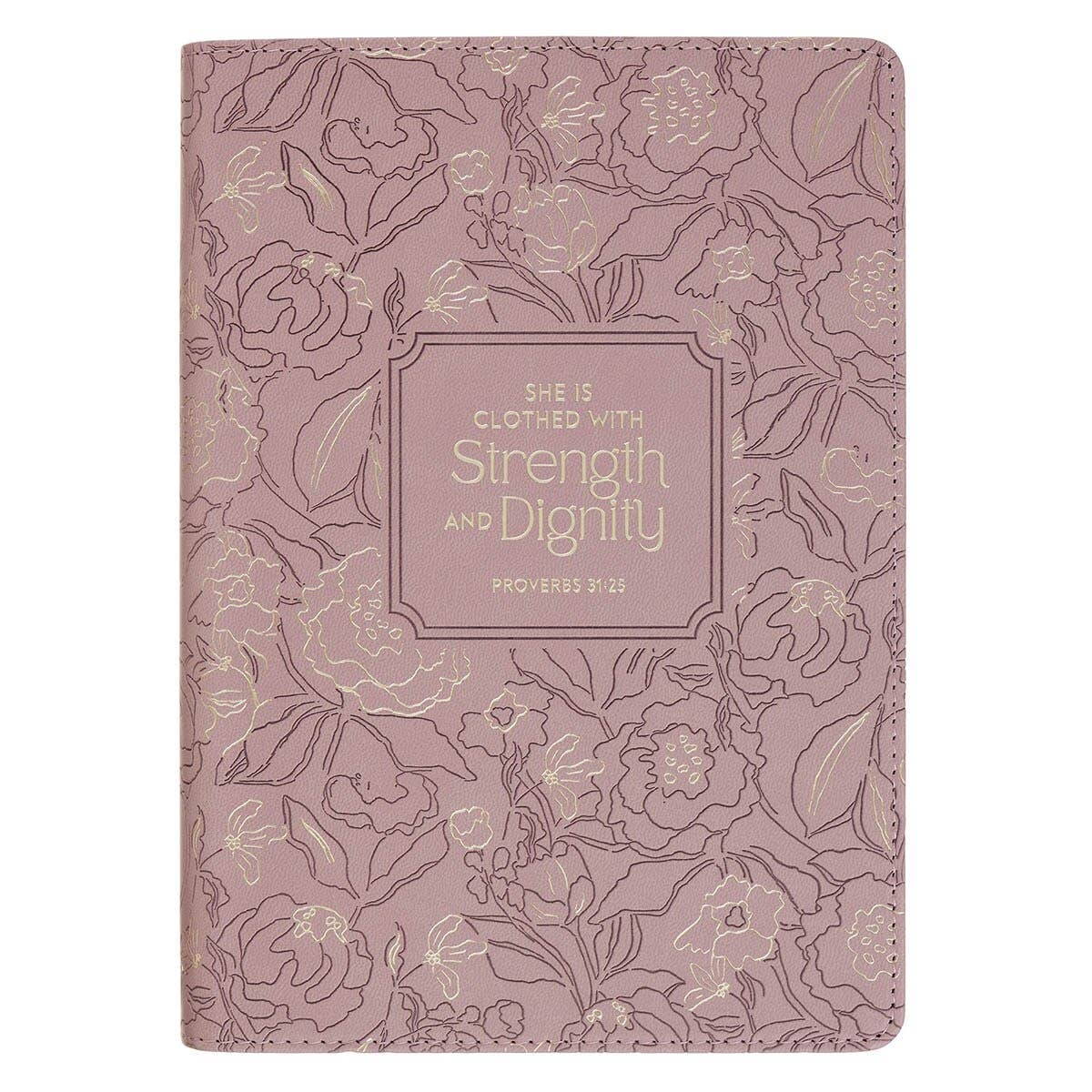She Is Clothed with Strength | Faux Leather Journal