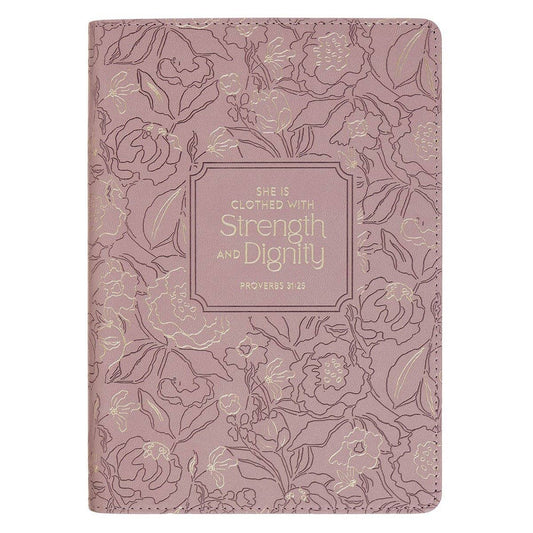 She Is Clothed with Strength | Faux Leather Journal