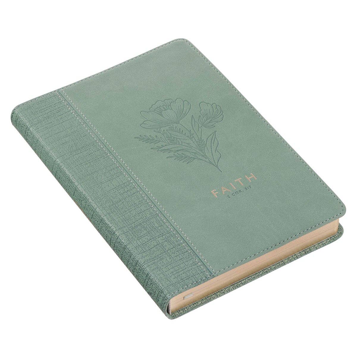 For We Walk by Faith | Faux Leather Journal