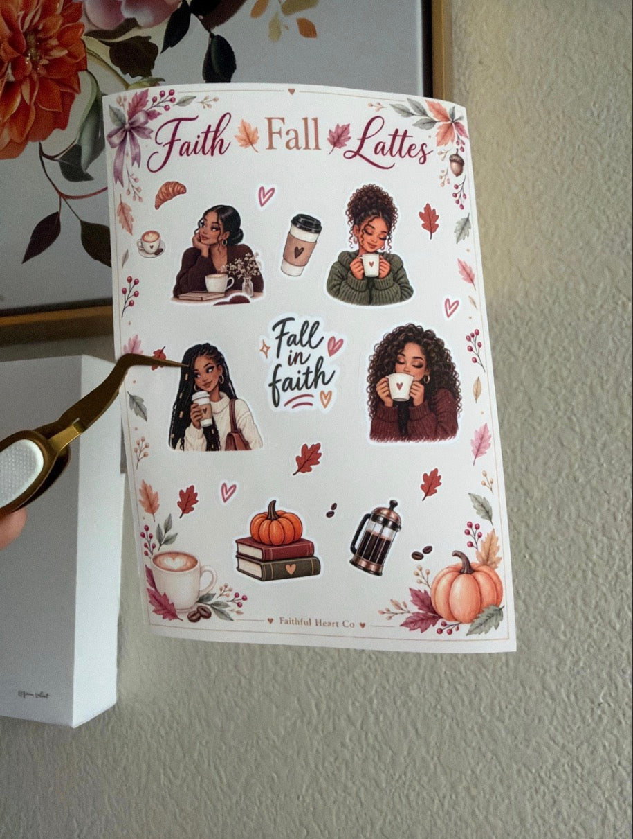 Faith, Fall & Lattes Planner Stickers: 2 Sheet Collection