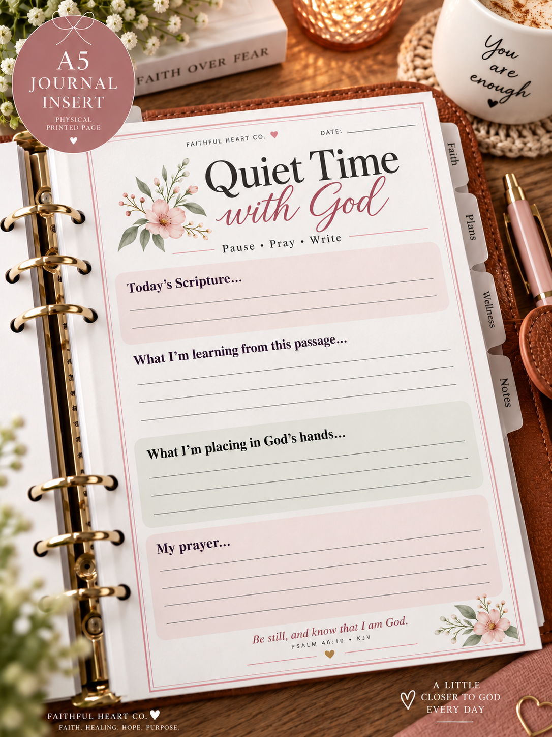 Quiet Time with God - Journal Inserts