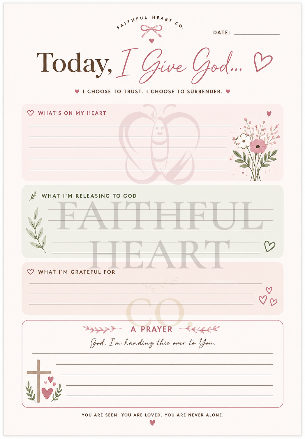 Today I Give God - Journal Pages