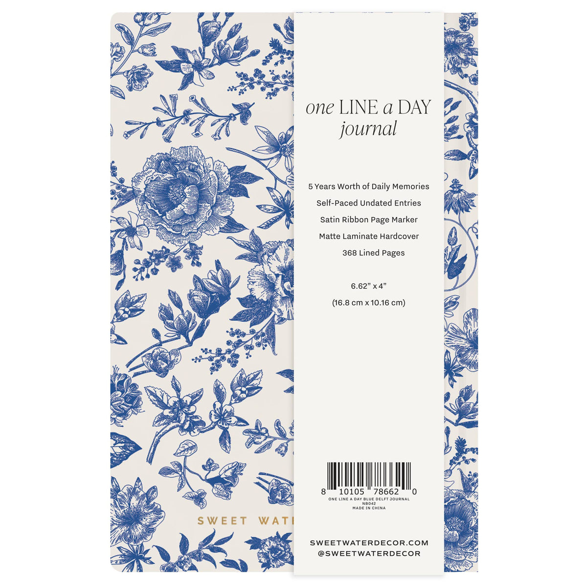 One Line A Day Journal | Blue Pattern