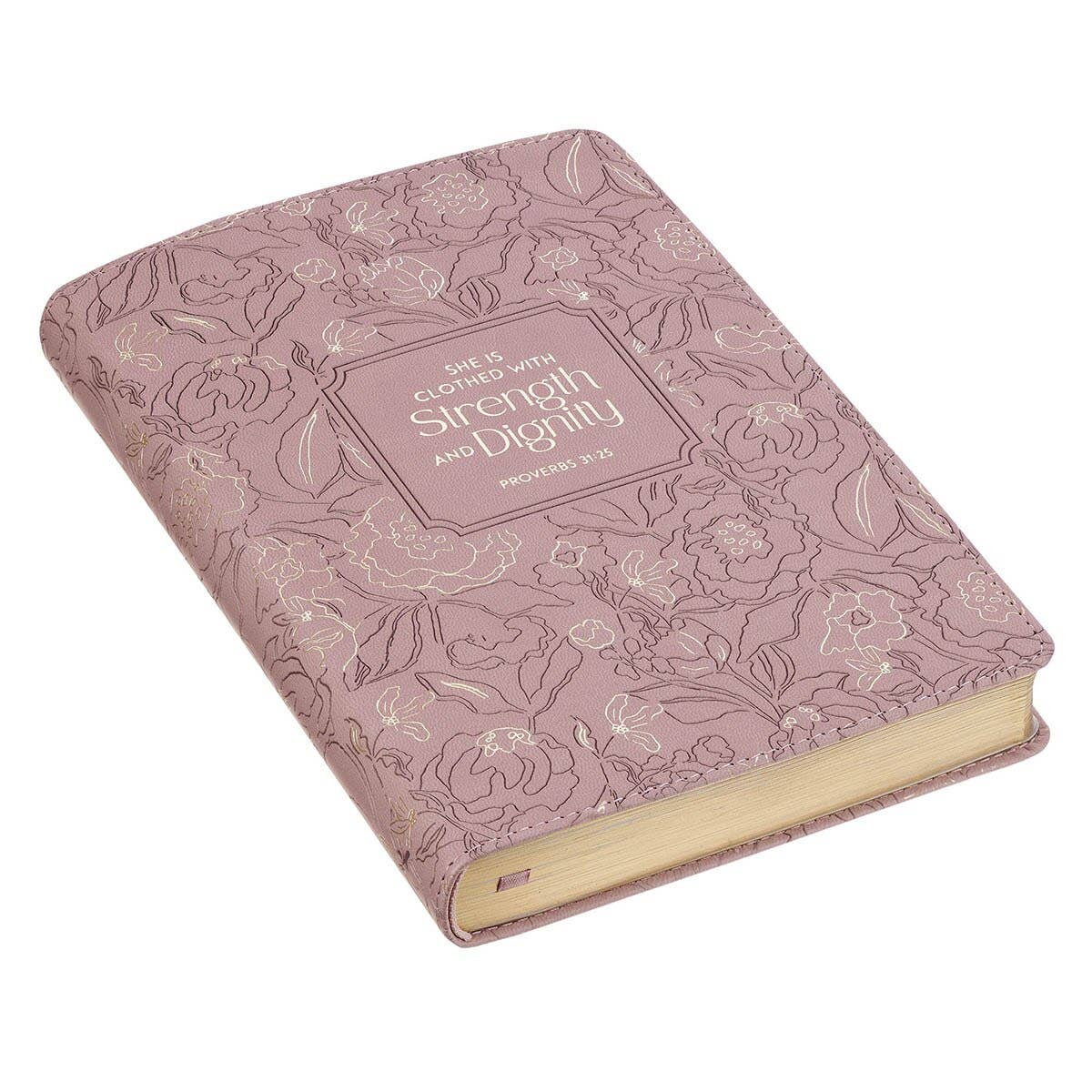 She Is Clothed with Strength | Faux Leather Journal